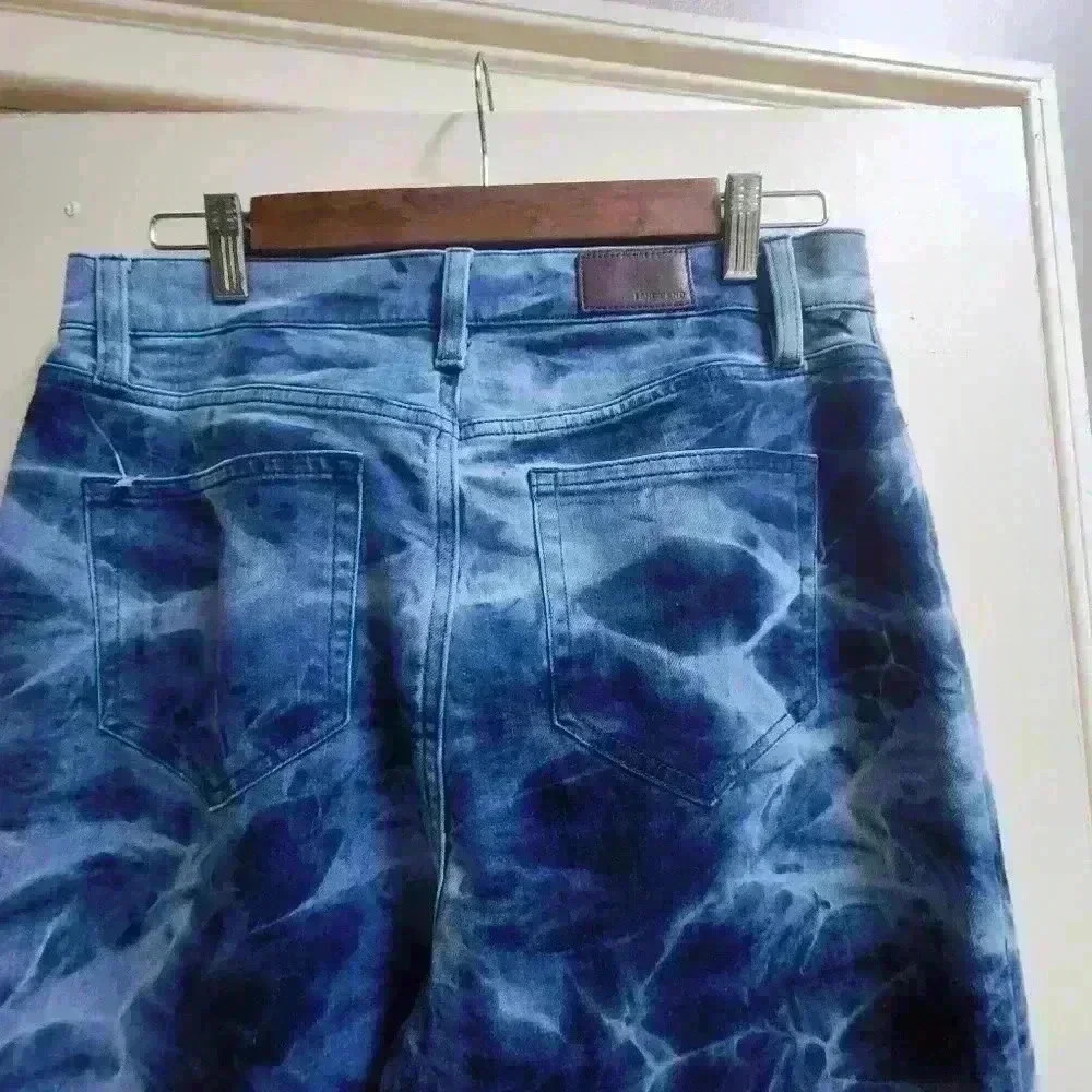 32. Land's end acid wash straight leg jeans  size 10 light blue dark blue - Picture 7 of 7